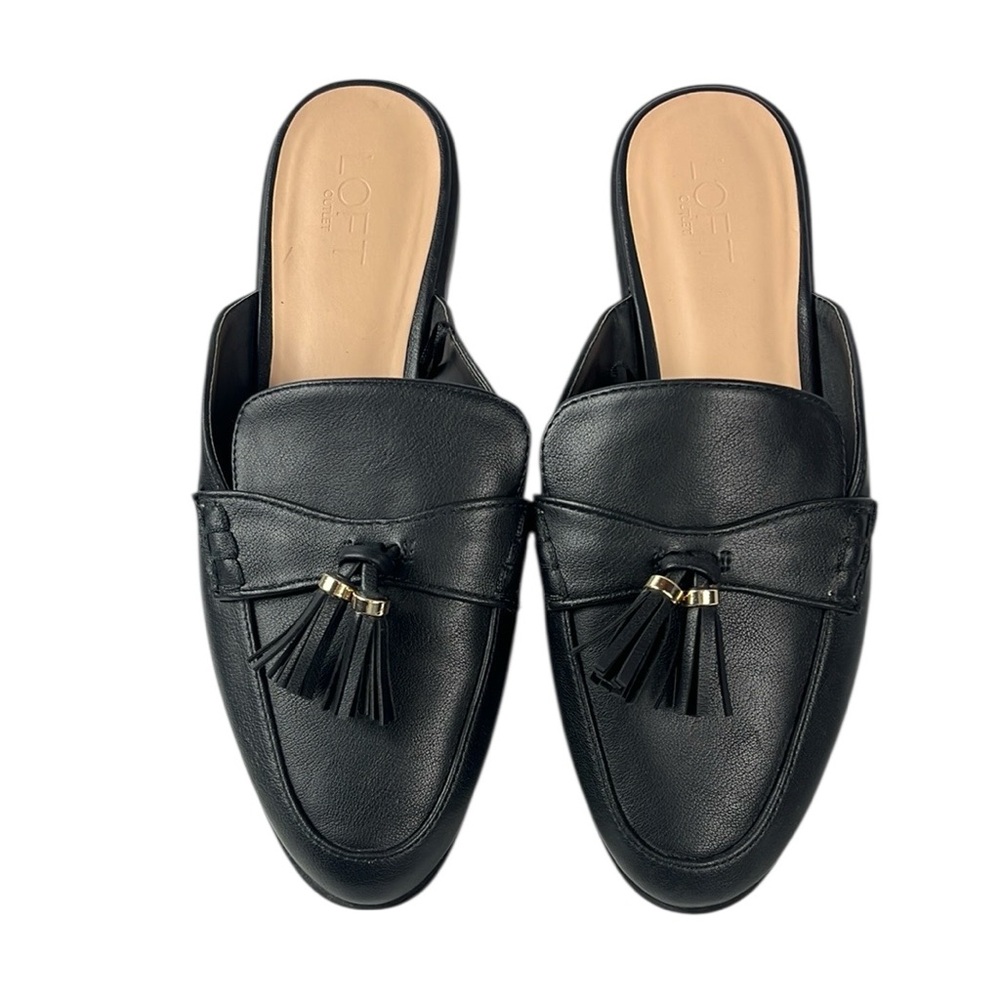 LOFT Outlet Tassel Slip On Loafers in‎ Black.